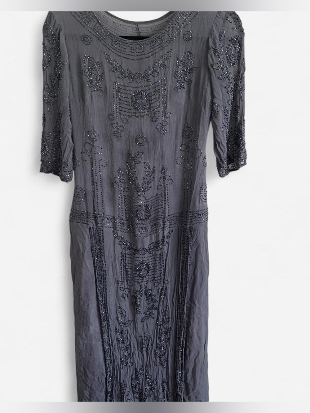 Vintage Sue Wong Gray Beaded Dress